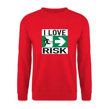 RISQUE D’AMOUR – Le courage commence par un pas - Sweat-shirt Unisexe - rouge - Devant - Alina (178cm) & Michal (187cm)