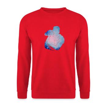 Father Daughter Retro Watercolor - Unisex Sweatshirt - red - Front - Alina (178cm) & Michal (187cm)