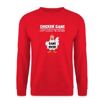 Fin du jeu du poulet – Ne regarde pas - Sweat-shirt Unisexe - rouge - Devant - Alina (178cm) & Michal (187cm)