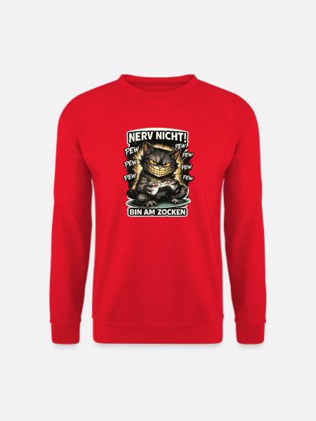 Courage Not I Gaming Cat Design - Sweat-shirt Unisexe - rouge