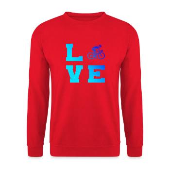 Motif emblématique du vélo de route - Sweat-shirt Unisexe - rouge - Devant - Alina (178cm) & Michal (187cm)