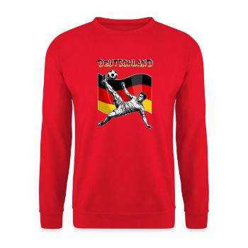 Football Germany Flag Overhead Kick - Unisex Sweatshirt - red - Front - Alina (178cm) & Michal (187cm)