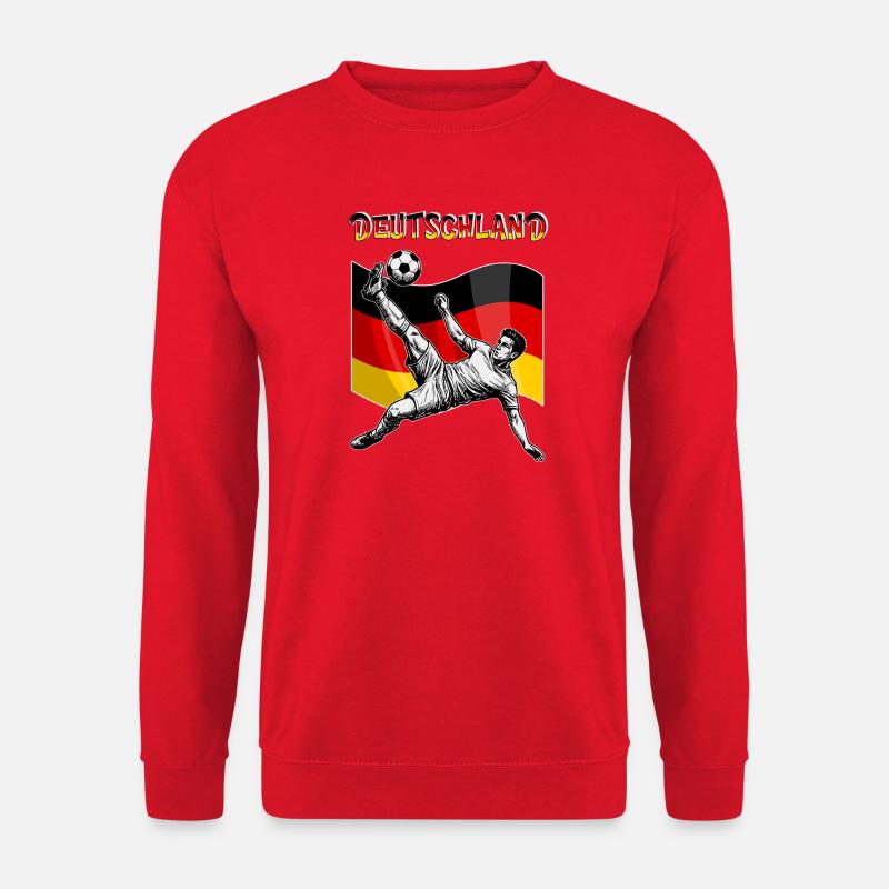 Fußball Deutschland Flagge Fallrückzieher - Unisex Pullover - Rot