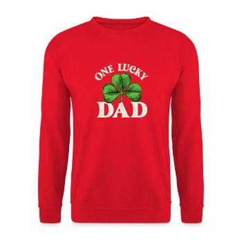 Un Père Chanceux de Saint Patrick Irlandais - Sweat-shirt Unisexe - rouge - Devant - Alina (178cm) & Michal (187cm)
