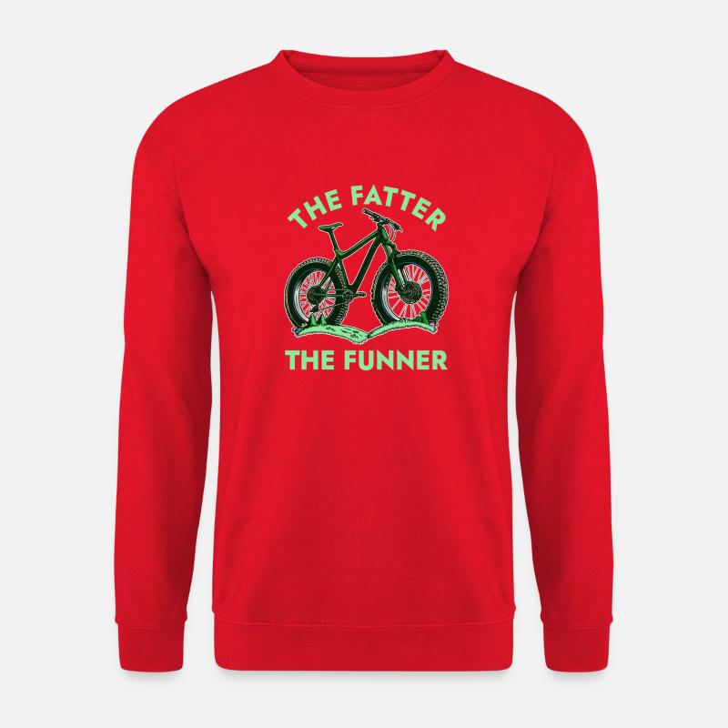 The Fatter The Funner: Fatbiking - Unisex Pullover - Rot