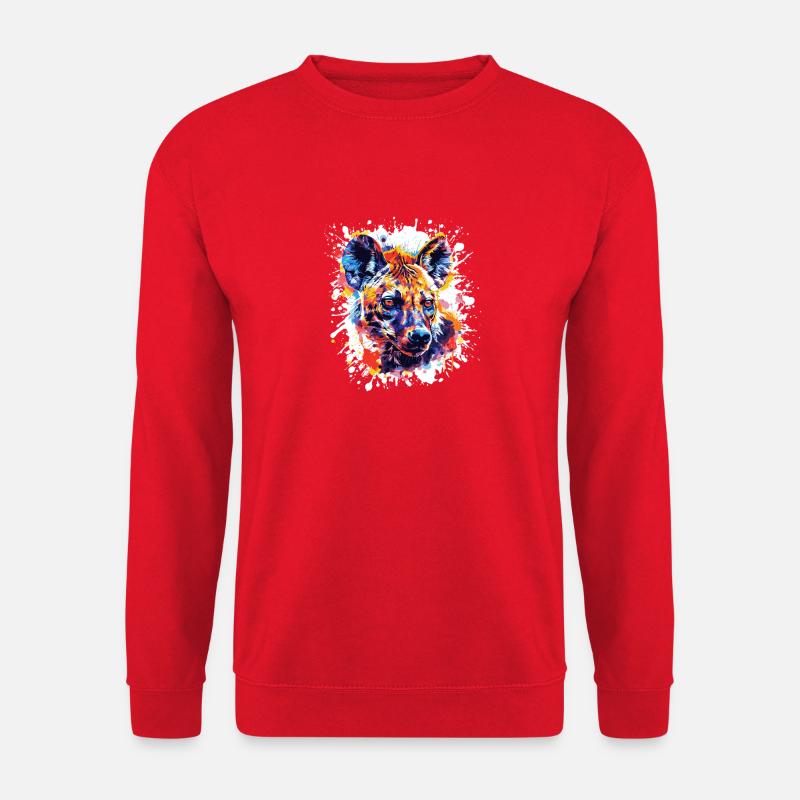  Hunde-Porträt: Aquarell-Splash - Unisex Pullover - Rot