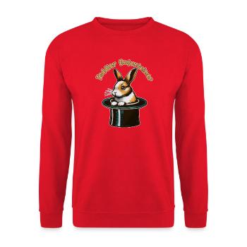 Hase im Zylinder: Toddler Entertainer - Unisex Pullover - Rot - Vorne - Alina (178cm) & Michal (187cm)