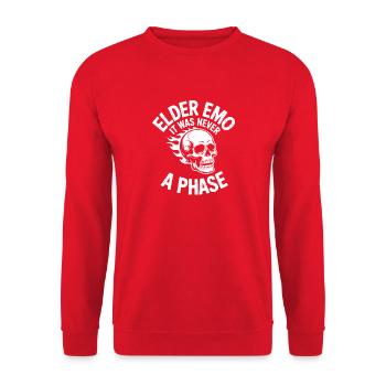 Flamme du Crâne Emo Ancien Ce n’était jamais une phase - Sweat-shirt Unisexe - rouge - Devant - Alina (178cm) & Michal (187cm)