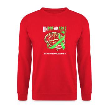 Unbreakable Brain Ribbon - Unisex Sweatshirt - red - Front - Alina (178cm) & Michal (187cm)
