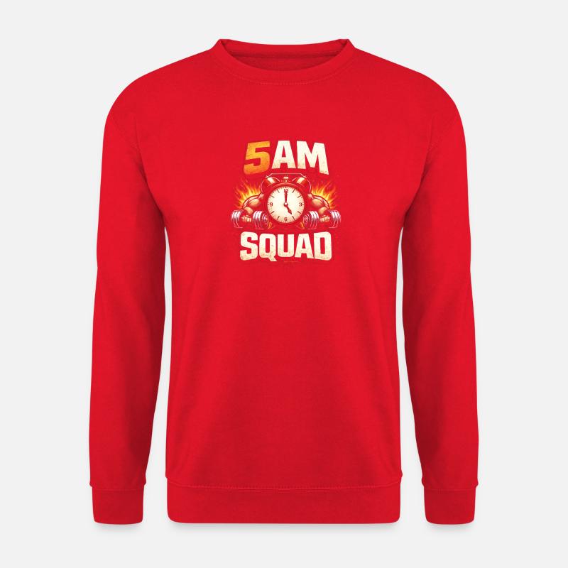 5AM SQUAD Kraft-Uhr - Unisex Pullover - Rot