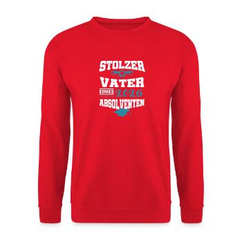 Stolzer Vater Absolvent 2026 Bachelor Master - Unisex Pullover - Rot - Vorne - Alina (178cm) & Michal (187cm)