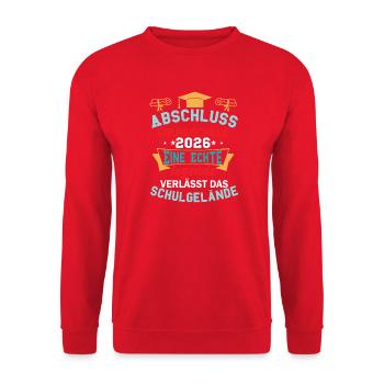 Graduation from primary school in 2026 Legend leaves - Unisex Sweatshirt - red - Front - Alina (178cm) & Michal (187cm)