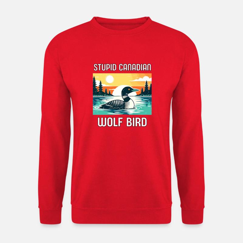 Loon Kanadischer Ungewöhnlicher Humor - Unisex Pullover - Rot