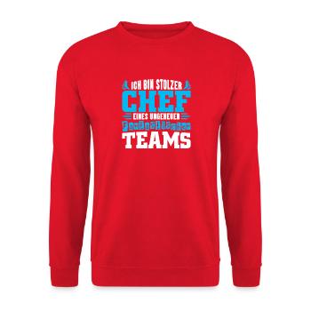 Stolzer Chef Chef Mann Abteilungsleiter Teamchef - Unisex Sweatshirt - red - Front - Alina (178cm) & Michal (187cm)