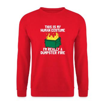 C’est drôle que ce soit mon costume humain pour le ton déchet - Sweat-shirt Unisexe - rouge - Devant - Alina (178cm) & Michal (187cm)