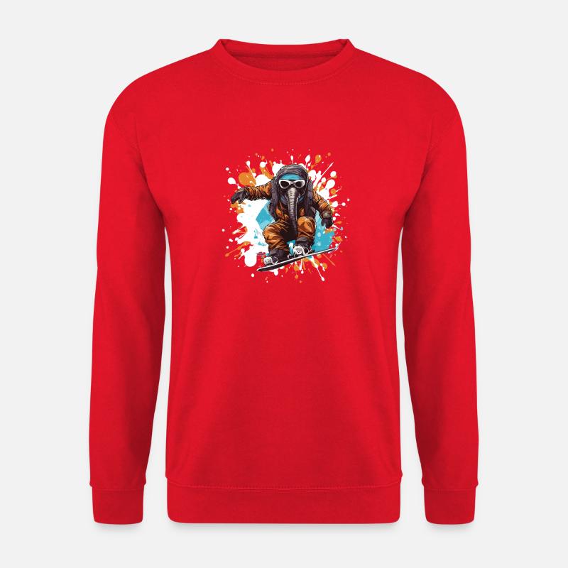 Planche à neige éléphant - Sweat-shirt Unisexe - rouge
