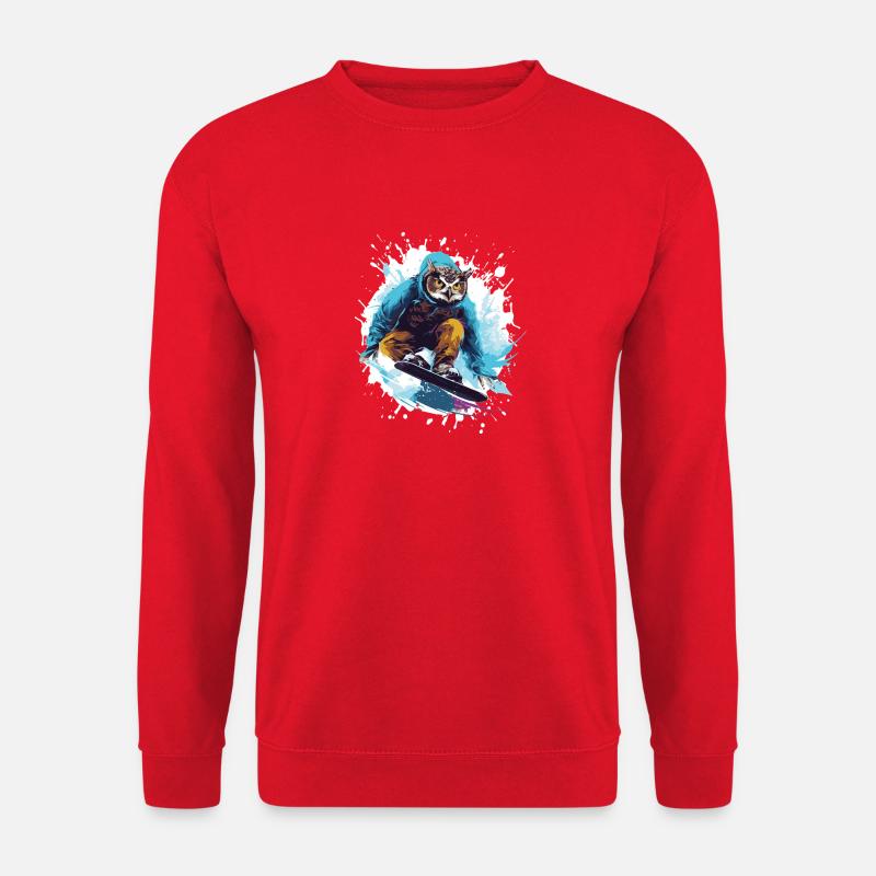 Owl Snowboard - Unisex Sweatshirt - red