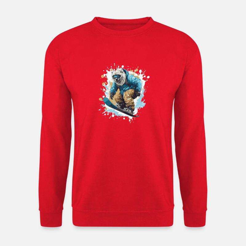 Polar Bear Snowboard Polar Bear - Unisex Sweatshirt - red