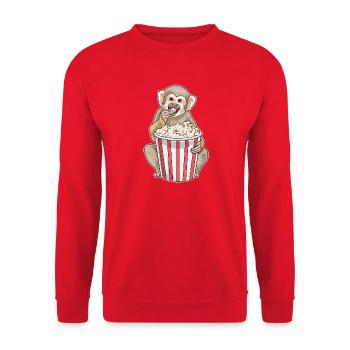 Popcorn Singe - Sweat-shirt Unisexe - rouge - Devant - Alina (178cm) & Michal (187cm)