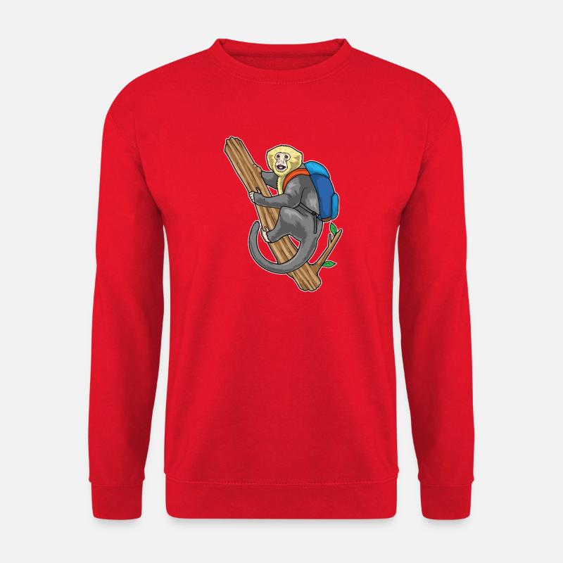 Monkey Student Backpack School - Unisex Sweatshirt - red