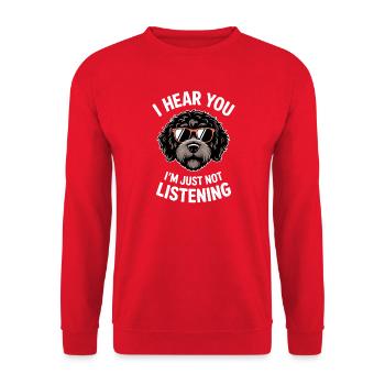 Portuguese Water Dog Sayings Funny Gift - Unisex Sweatshirt - red - Front - Alina (178cm) & Michal (187cm)