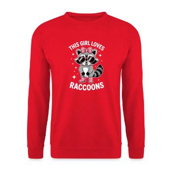 Paroles sur les ratons laveurs Blague sur les ratons laveurs Cadeau des ratons laveurs - Sweat-shirt Unisexe - rouge - Devant - Alina (178cm) & Michal (187cm)