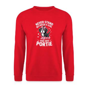 Portuguese Water Dog Sayings Funny Gift - Unisex Sweatshirt - red - Front - Alina (178cm) & Michal (187cm)