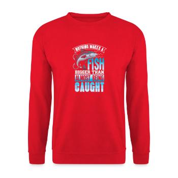 Angeln Angler Fische Fischer Sprüche Petri Heil - Unisex Pullover - Rot - Vorne - Alina (178cm) & Michal (187cm)