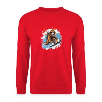 Beagle Hund Snowboard - Unisex Pullover - Rot - Vorne - Alina (178cm) & Michal (187cm)