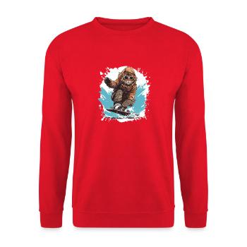 Cat Snowboard - Unisex Sweatshirt - red - Front - Alina (178cm) & Michal (187cm)
