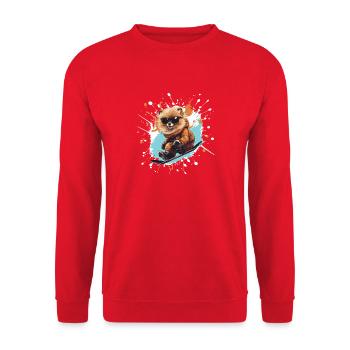Pomeranian Pomeranian Dog Snowboard - Unisex Sweatshirt - red - Front - Alina (178cm) & Michal (187cm)