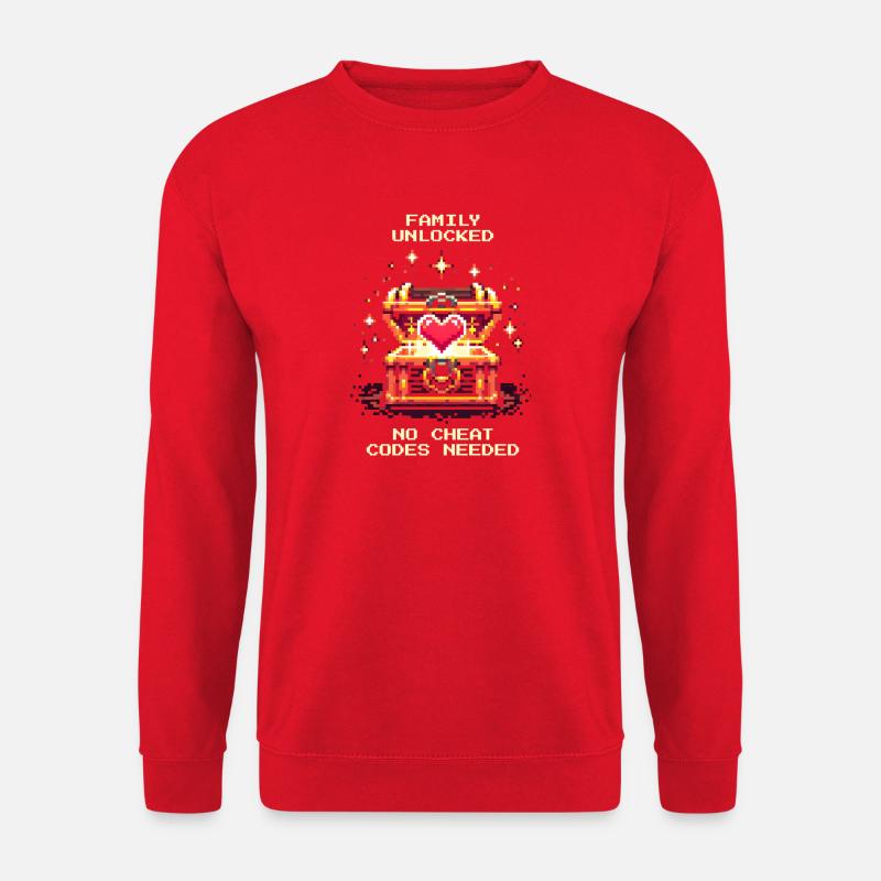 Familie låst op uden snydekoder | Lapværk - Unisex sweater - rød