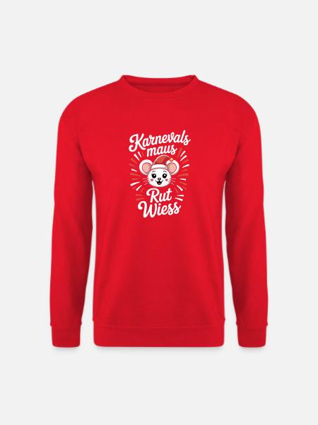 Karnevalsmaus Rut Wiess Köln Kölner Karneval Maus - Unisex Pullover - Rot