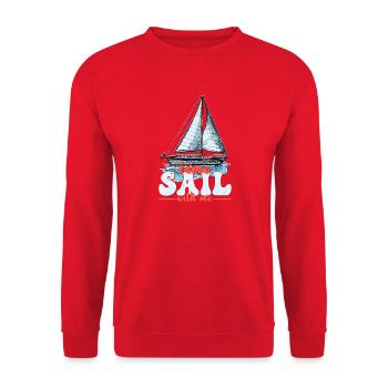 Viens naviguer avec moi, capitaine de voile - Sweat-shirt Unisexe - rouge - Devant - Alina (178cm) & Michal (187cm)