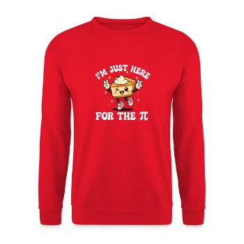 Nur hier für das Pi Funny Pi Day Mathematik-Meme - Unisex Pullover - Rot - Vorne - Alina (178cm) & Michal (187cm)