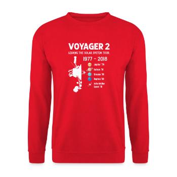 Le vaisseau spatial Voyager 2 quitte la tournée du système solaire - Sweat-shirt Unisexe - rouge - Devant - Alina (178cm) & Michal (187cm)
