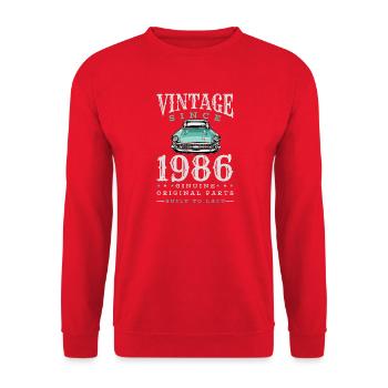 Vintage Car 1986 Original Parts - Unisex Sweatshirt - red - Front - Alina (178cm) & Michal (187cm)