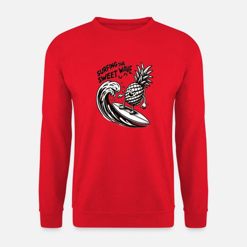 Ananas surft die Süße Welle - Unisex Pullover - Rot
