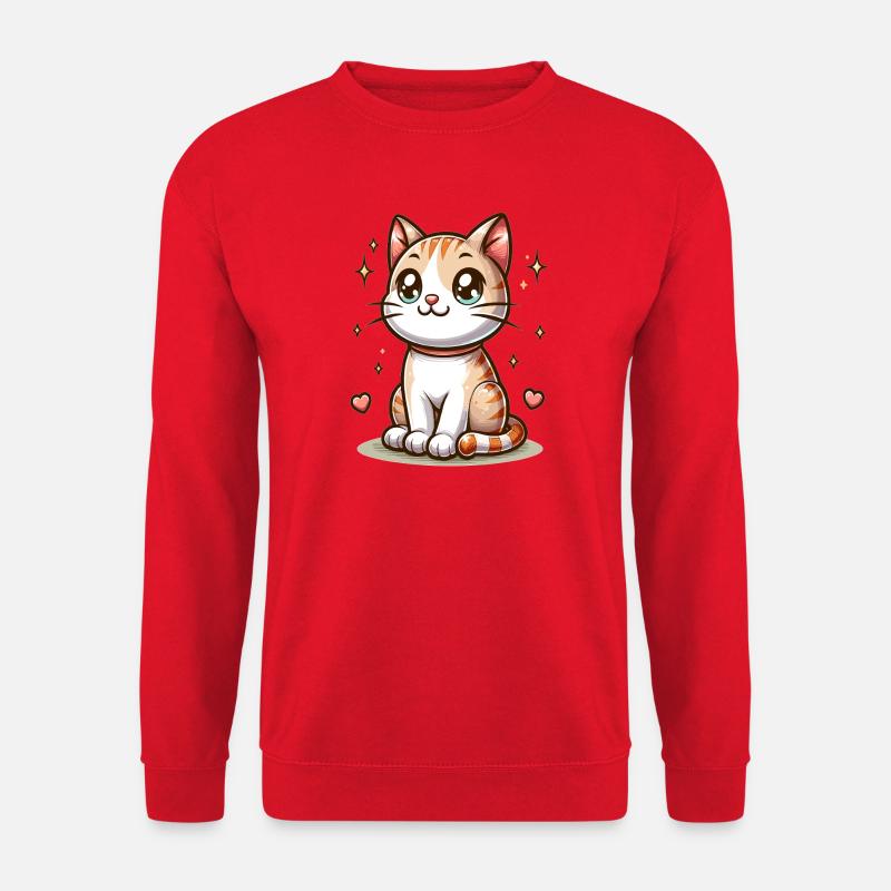 Samtpfoten Sternenglanz-Kätzchen - Unisex Pullover - Rot