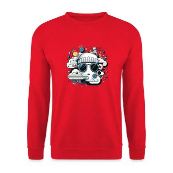Clouds icon with sunglasses - Unisex Sweatshirt - red - Front - Alina (178cm) & Michal (187cm)