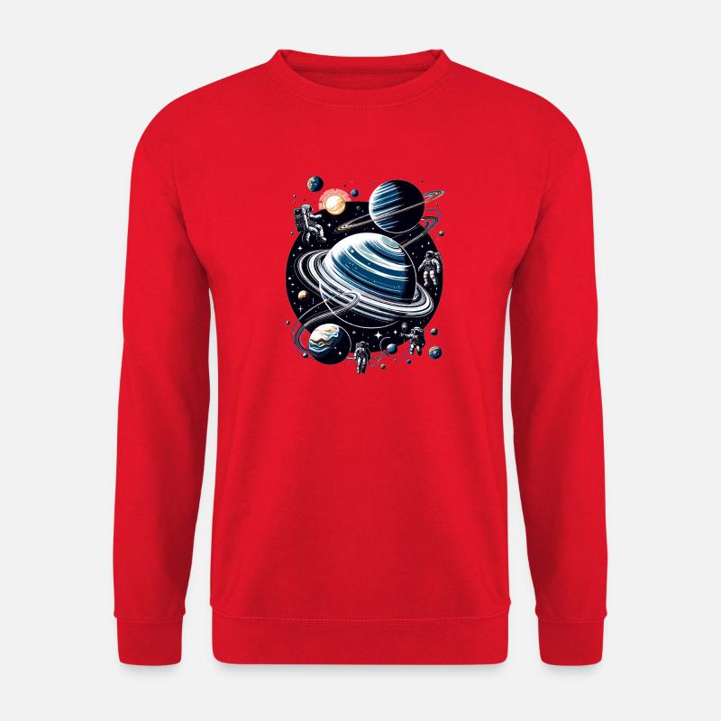 Ringed planet orbit: Astronauts - Unisex Sweatshirt - red