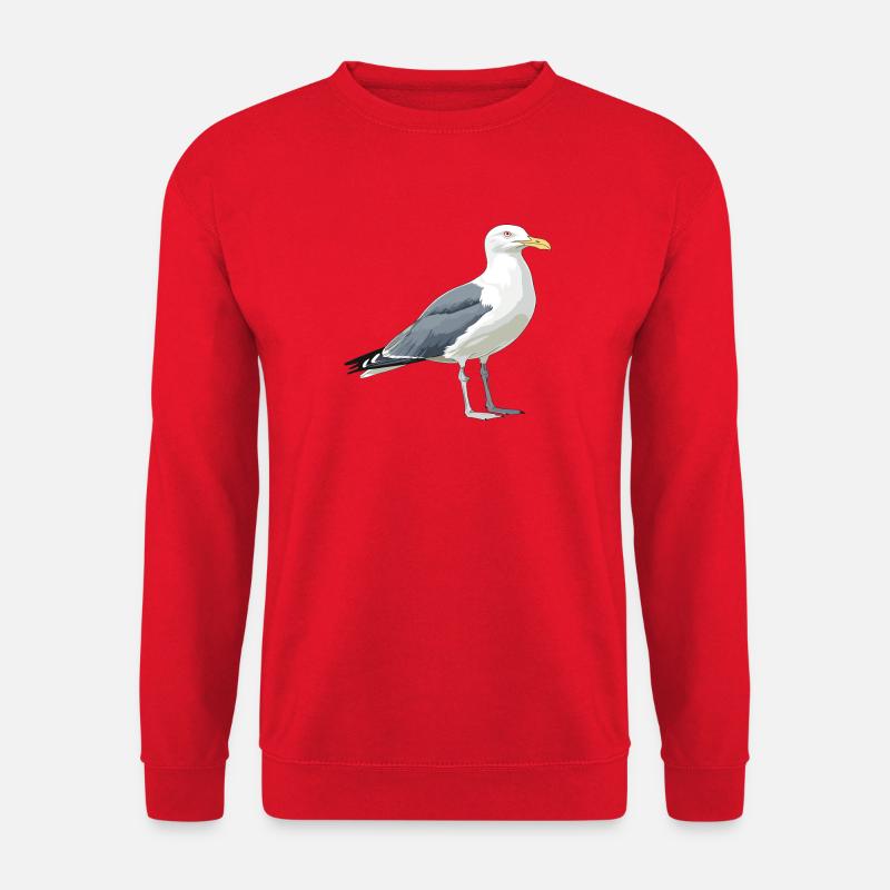 Küstenmöwe Cartoon-Illustration - Unisex Pullover - Rot