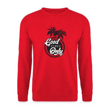 Gute Vibes Only Palmen - Unisex Sweatshirt - red - Front - Alina (178cm) & Michal (187cm)