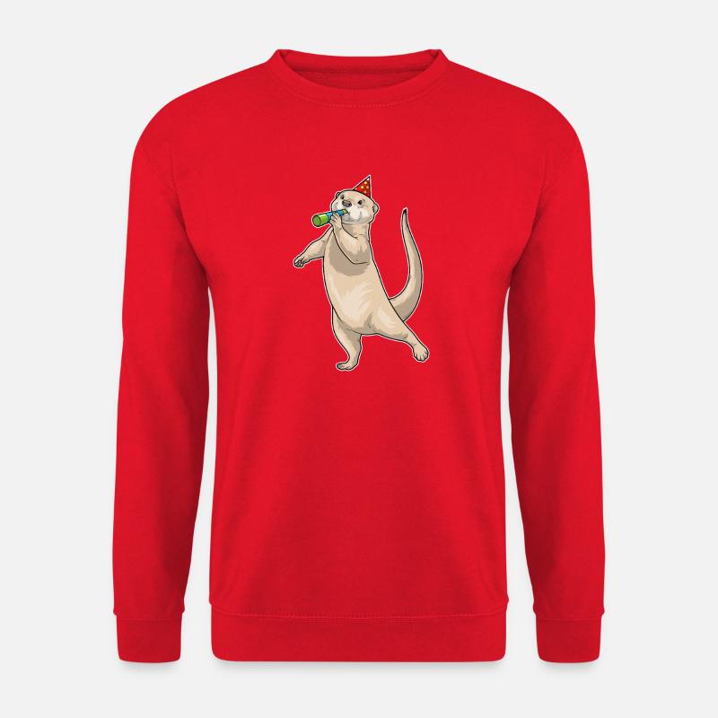 Otter Birthday Toad - Unisex Sweatshirt - red
