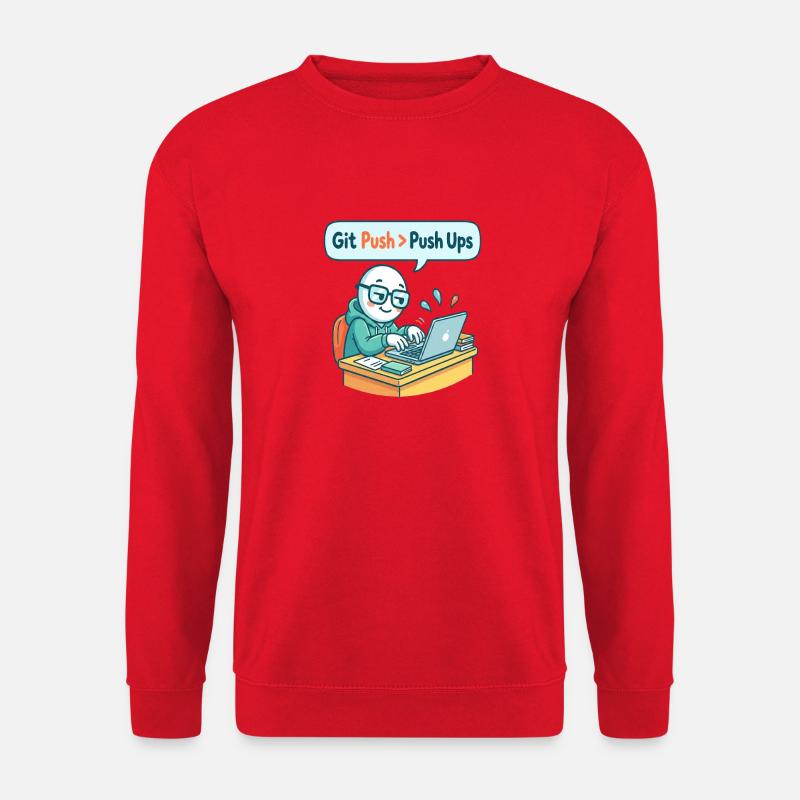 Git Push > Push Ups - Unisex Pullover - Rot
