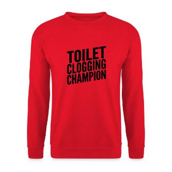 Toilet Closing Champion - Unisex Sweatshirt - red - Front - Alina (178cm) & Michal (187cm)