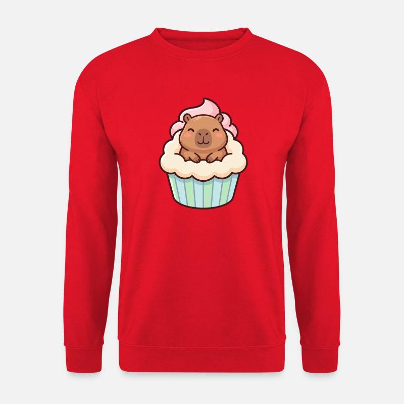 Capybara in Cupcake Cute Cute Motif - Unisex Sweatshirt - red