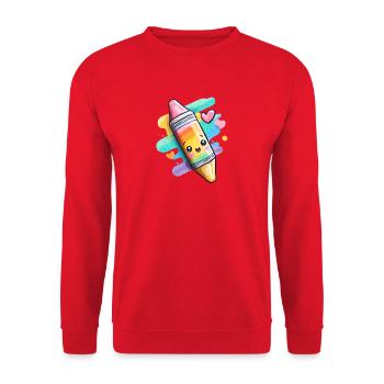 Rainbow Chalk - Unisex Sweatshirt - red - Front - Alina (178cm) & Michal (187cm)