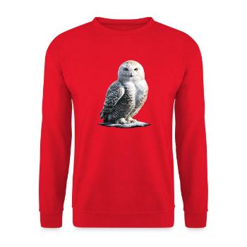 Snowy Owl White Owl Owl Owl Owl Snow Owl - Unisex Sweatshirt - red - Front - Alina (178cm) & Michal (187cm)