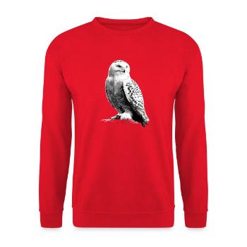 Snowy Owl White Owl Owl Owl Owl Snow Owl - Unisex Sweatshirt - red - Front - Alina (178cm) & Michal (187cm)